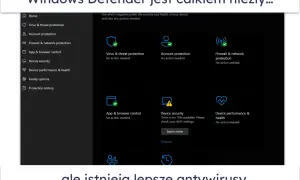 Interfejs Windows Defender, który działa jak darmowy skaner antywirusowy, pokazuje brak zagrożeń.