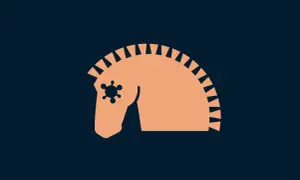 Koń trojański z wirusem w oku. Wirus trojan co robi? Udaje coś pożytecznego, by zainfekować system.
