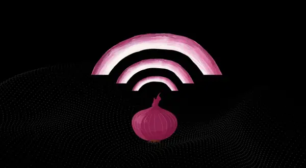 Cebula symbolizuje warstwy anonimowości w dark web przeglądarce.