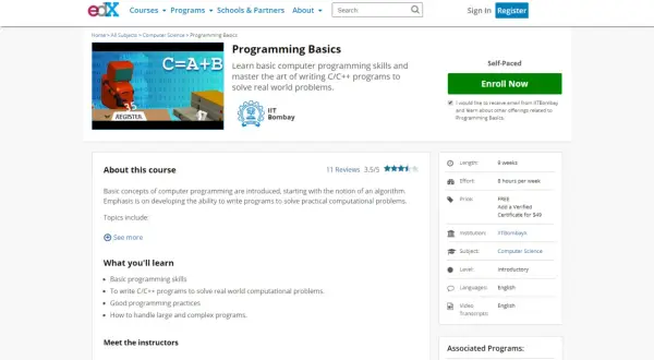 Szukasz odpowiedzi na pytanie: jaki kurs programowania wybrać? Ten kurs "Podstawy programowania" na edX od IIT Bombay to dobry początek.
