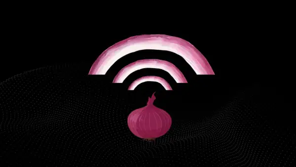 Cebula symbolizuje warstwy anonimowości w dark web przeglądarce.