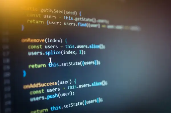 Fragment kodu JavaScript, który może być częścią aplikacji zbudowanej w **React** lub **Angular**.