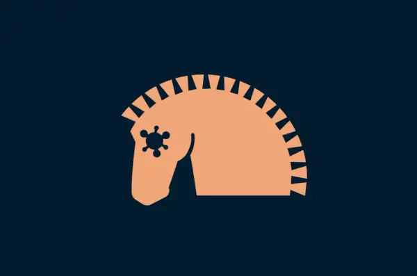 Koń trojański z wirusem w oku. Wirus trojan co robi? Udaje coś pożytecznego, by zainfekować system.