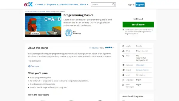 Szukasz odpowiedzi na pytanie: jaki kurs programowania wybrać? Ten kurs "Podstawy programowania" na edX od IIT Bombay to dobry początek.
